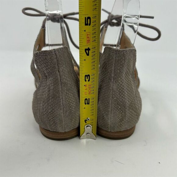 Born Women's Gray Leather Snake Print Lace Up Sandals Size 8M Casual Summer - Picture 9 of 14